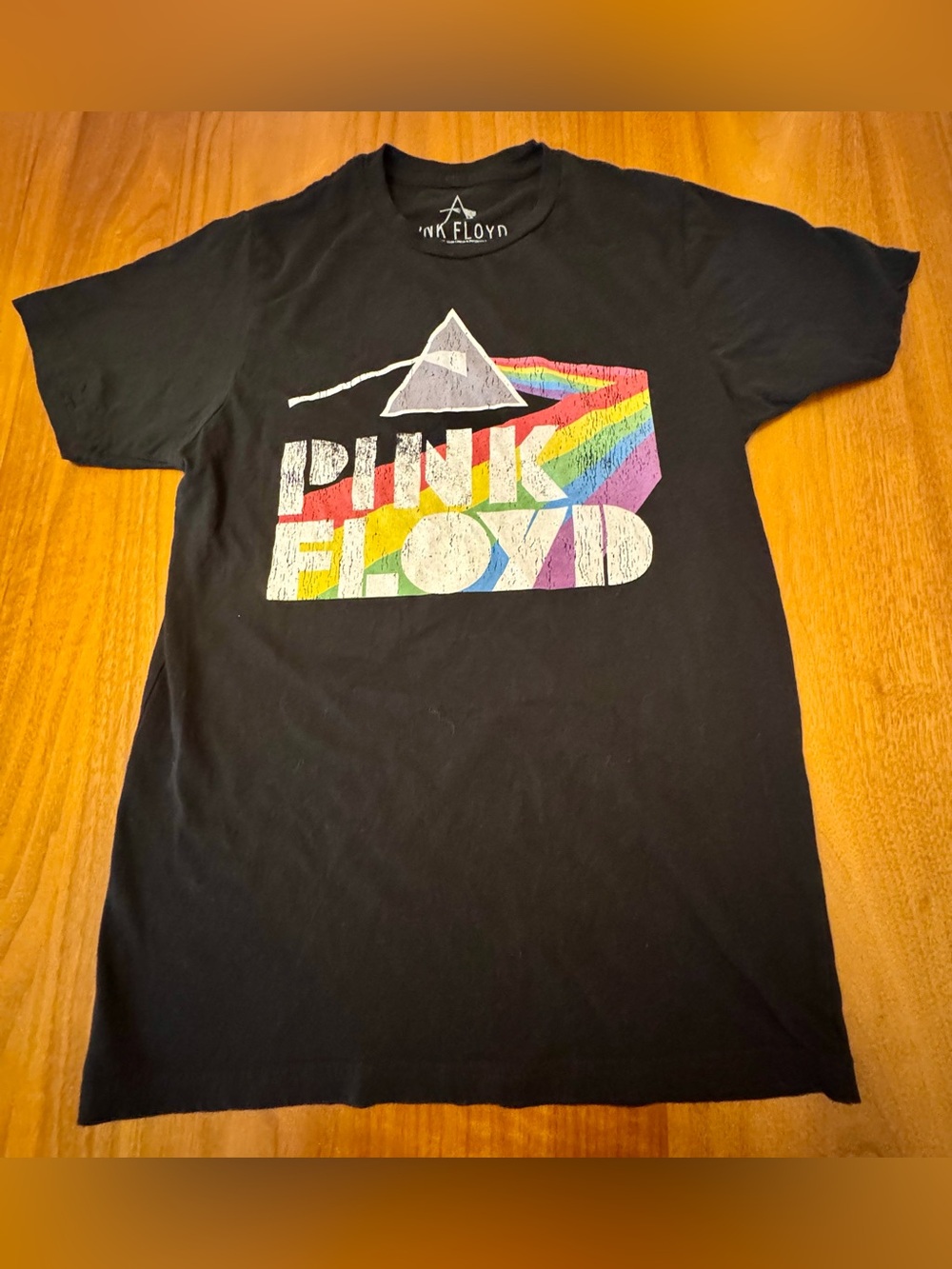 Pink Floyd Dark Side of the Moon Graphic Black Tee Shirt, 100% Cotton, Size S